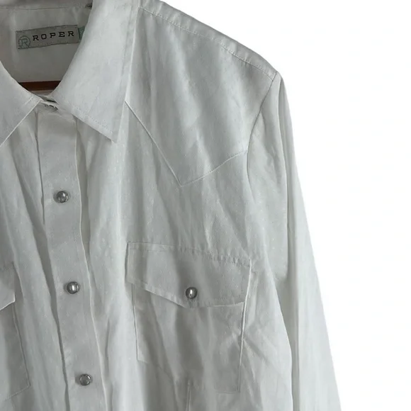 Roper pearl snap western shirt all over monotone print cowboy rodeo sz 2X - Picture 11 of 13